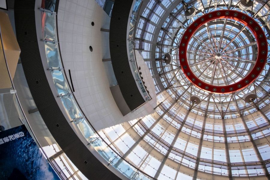 Ehime Prefectural Science Museum glass and steel cone