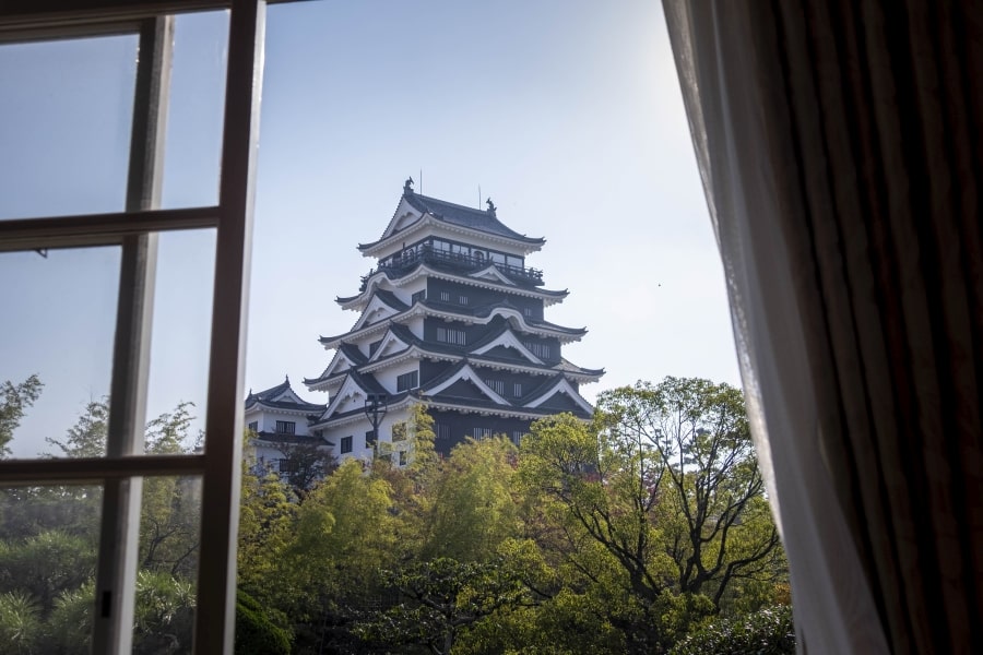 Fukuyama Castle from Fukuju Kaikan