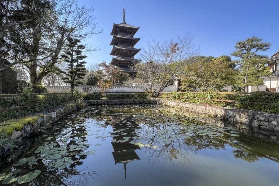 Kibiji Kokubun ji Temple pagoda reflection