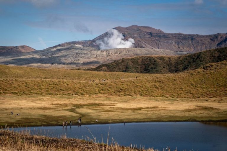 Kumamoto Mt. Aso Kusasenri and smoke