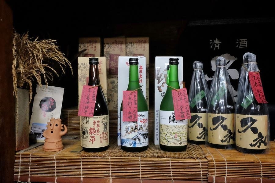 Kure sake shop bottles