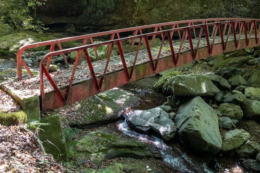 Namekawa Gorge metal bridge