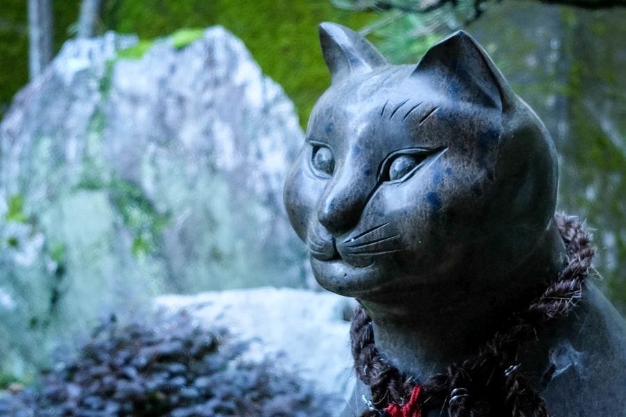 Omatsu Gaigongen Shrine little cat statue