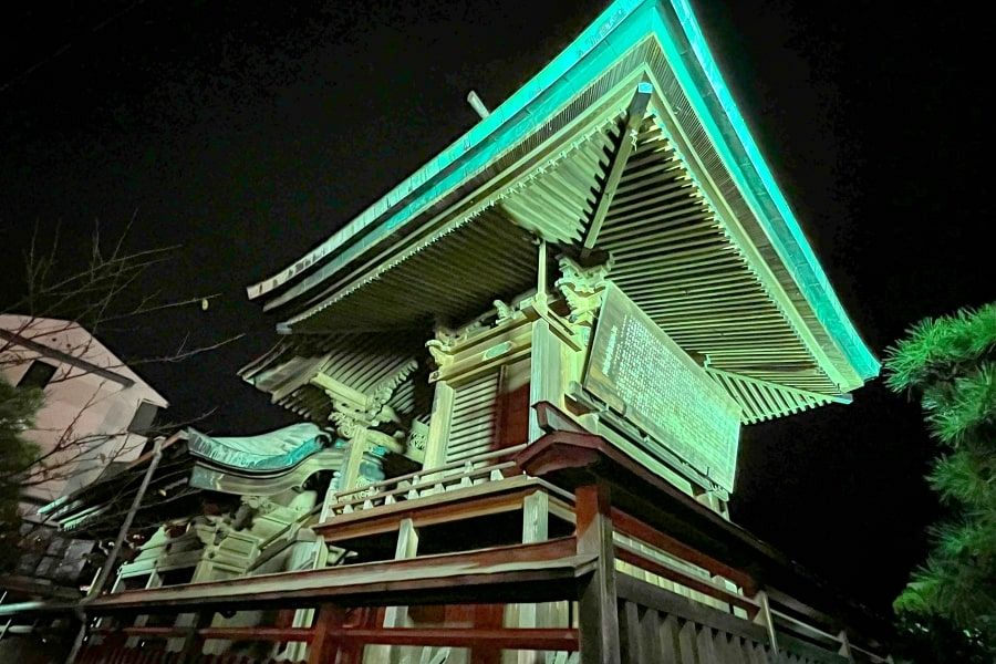 Onomichi Sumiyoshi Shrine at night