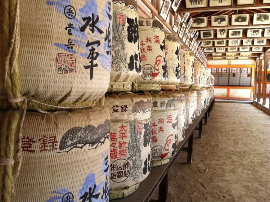 Oyamazumi Shrine sake barrels