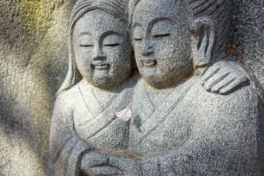 Sagi Island dosojin cherry blossom forest stone couple