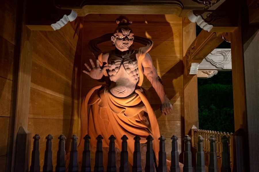 Temple 23 Yakuo ji guardian at night