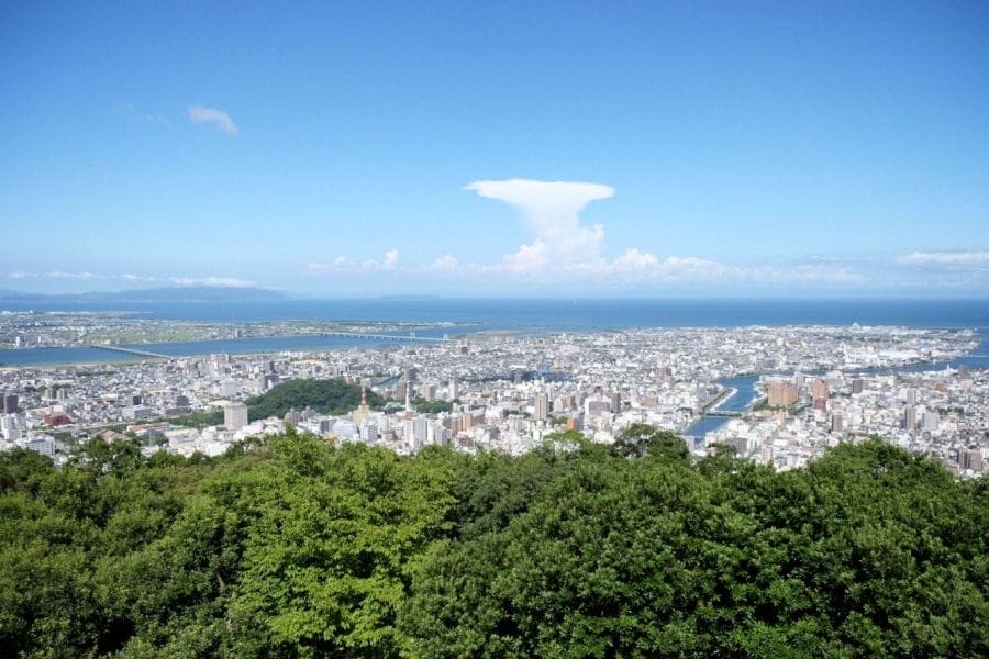 Tokushima City from Mt. Bizan