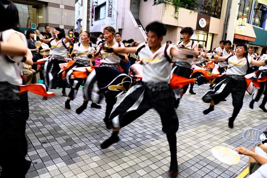 Yosakoi Matsuri dancers in action