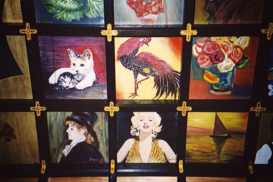 T37 Iwamoto ji Temple painted ceiling