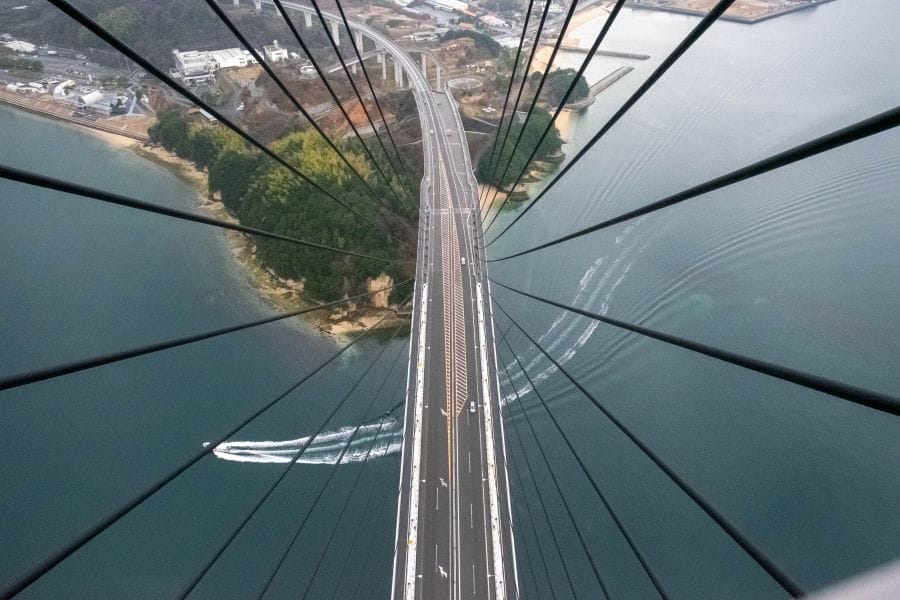 Tatara bridge pylon view