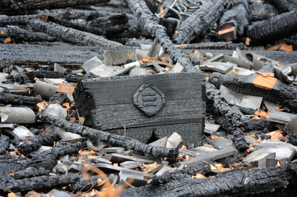 Persecution of Buddhism in Shikoku charred offertory box