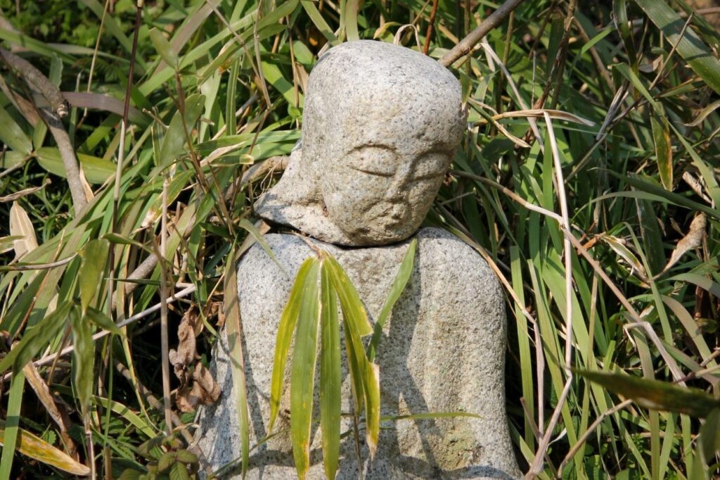 Persecution of Buddhism in Shikoku head placed on