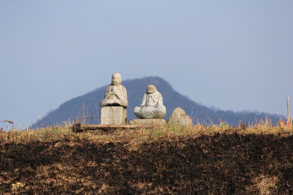 Persecution of Buddhism in Shikoku two damaged Buddha