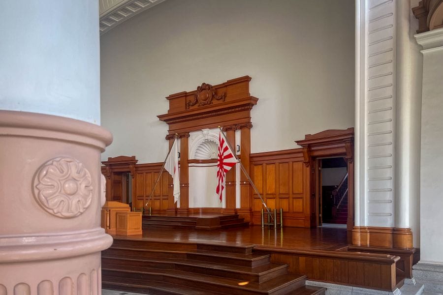 Etajima Naval Academy Auditorium pillar detail