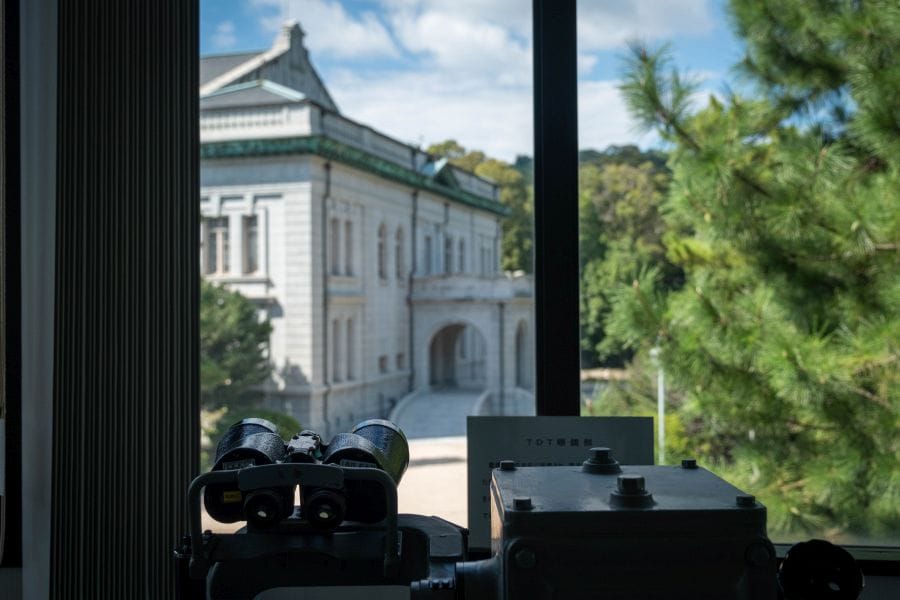 Etajima Naval Academy Auditorium with binoculars (1)