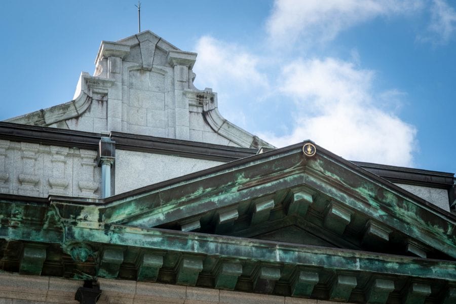 Etajima Naval Academy auditorium roof detail