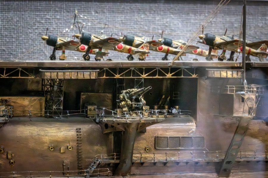 Kure Irifuneyama Memorial Museum gold ship model Zero