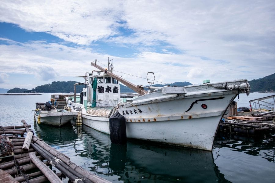 Kure oysters fishing boat