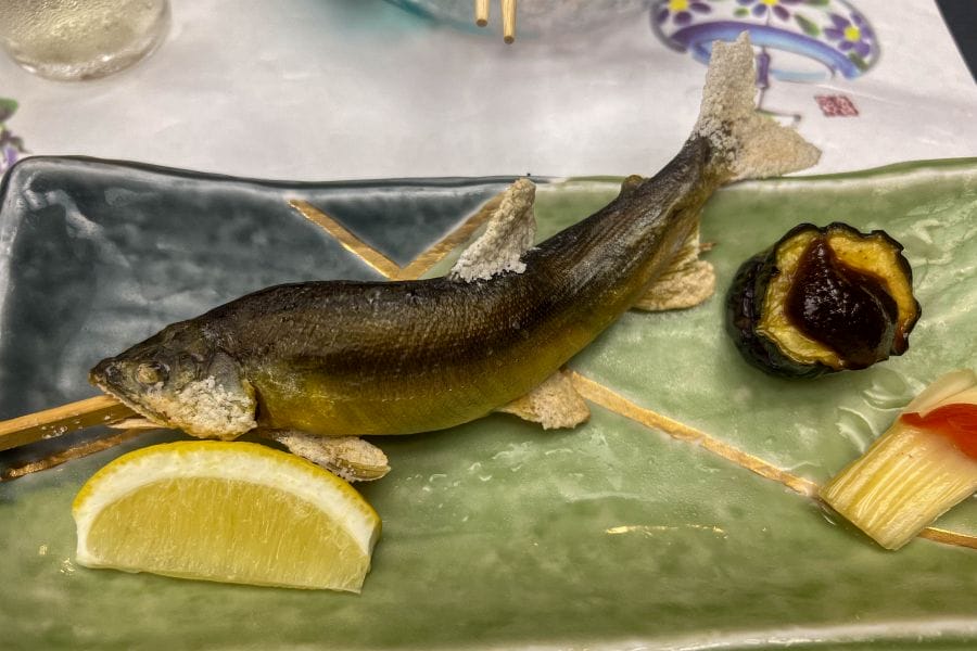 Miyoshi Kimita Onsen Mori no Izumi sweetfish grilled