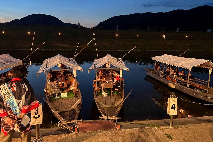 Miyoshi cormorant fishing boats