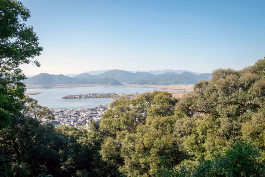 Azuchi Castle view of Nishi Lake