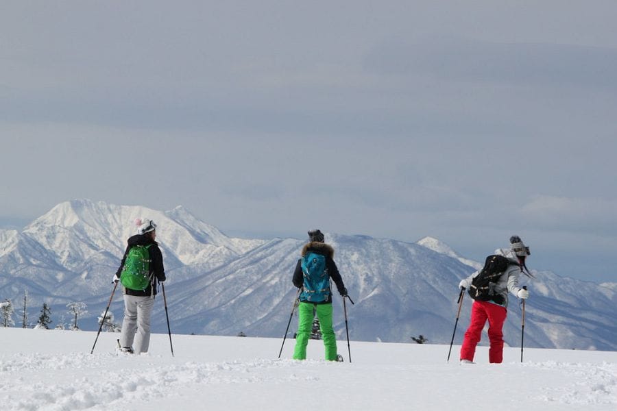 Hakuba snowshoeing big landscape