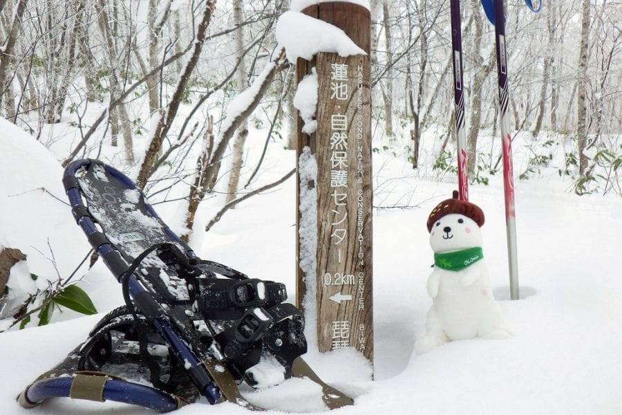 Hakuba snowshoeing signpost