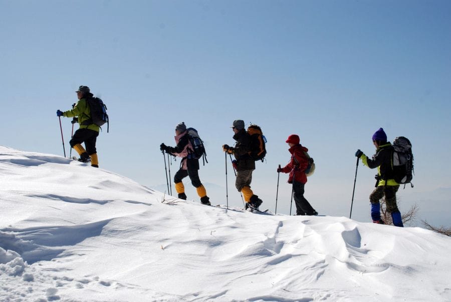 Hakuba snowshoeing uphill