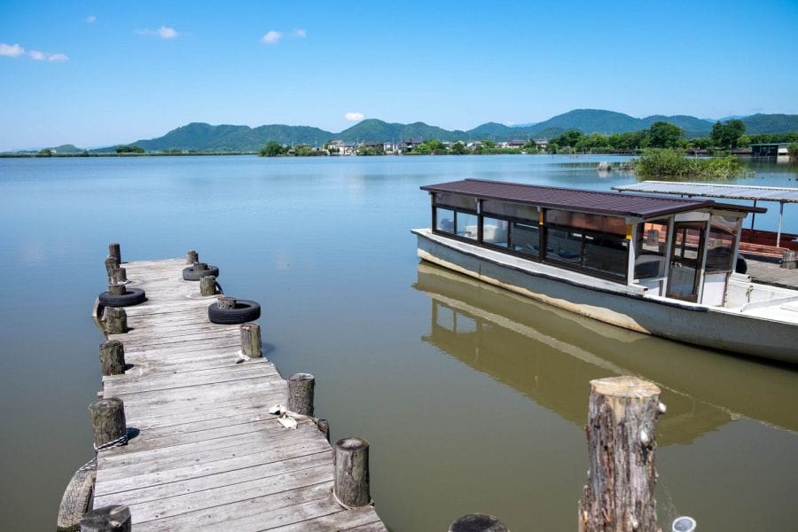 Lake Nishi pier and boat