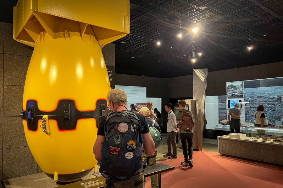 Nagasaki atom bomb museum Fat Boy model