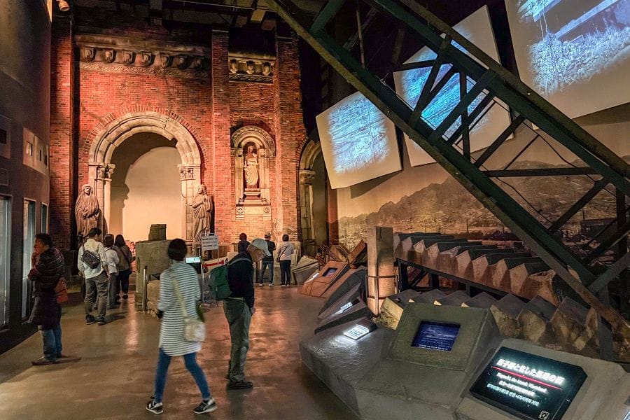 Nagasaki atom bomb museum wrecked church