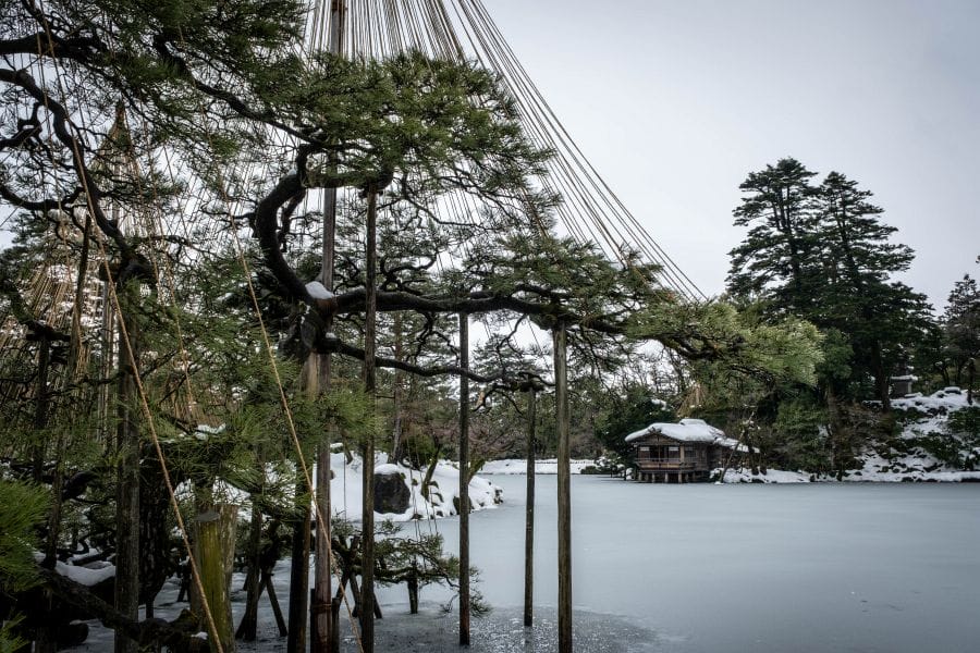Kenroku-en Garden yukitsuri and teahouse