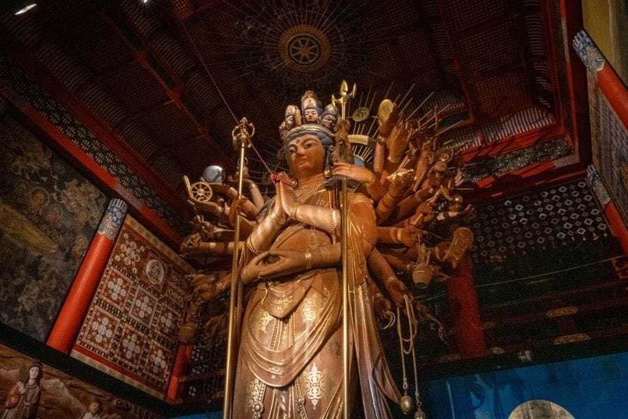 Nata-dera Kannon statue from below