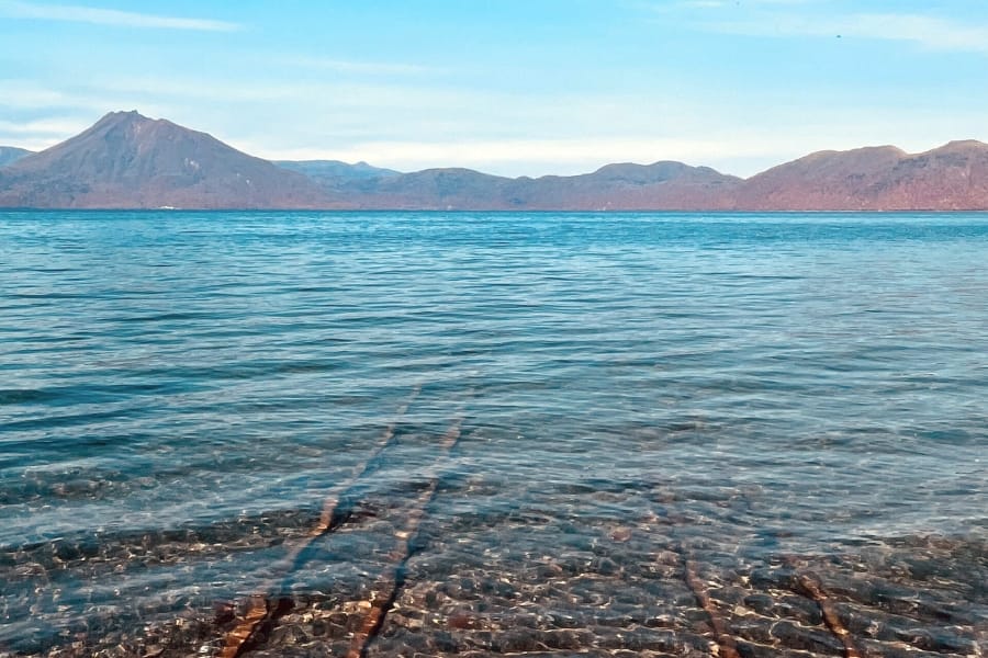 Lake Shikaribetsu submerged railway line (1)
