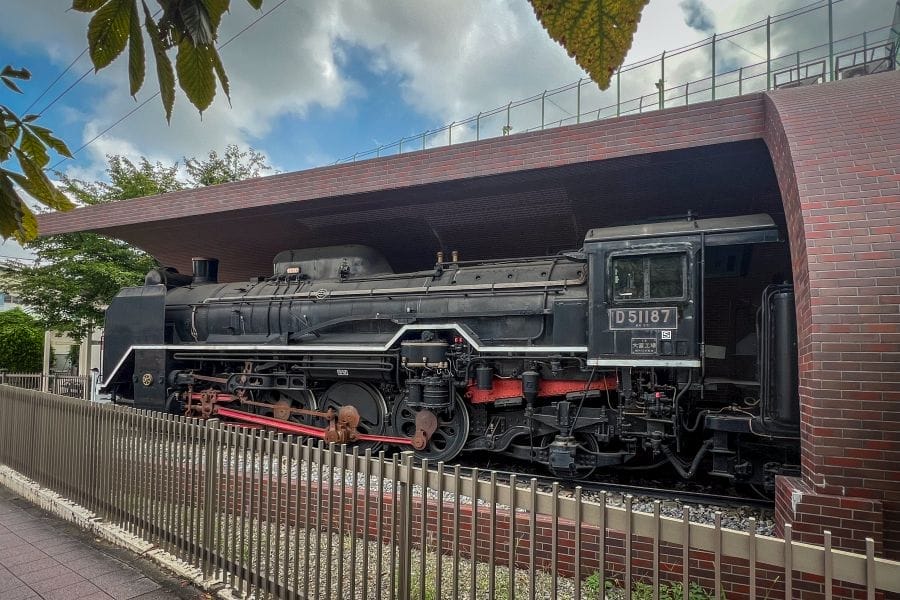 Omiya Railway Garden Promenade D51 Steam Locomotive side view