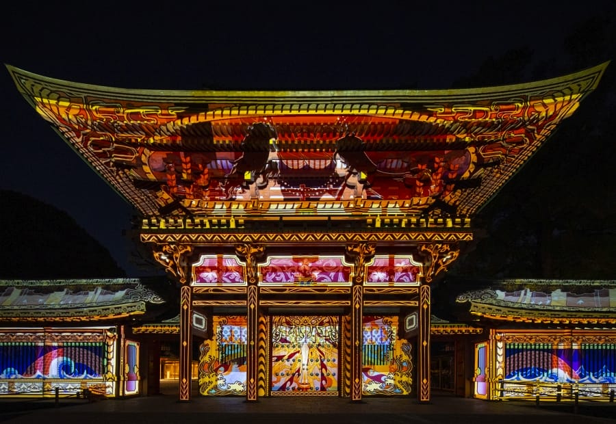 Omiya Hikawa Shrine illumination projection mapping (1)